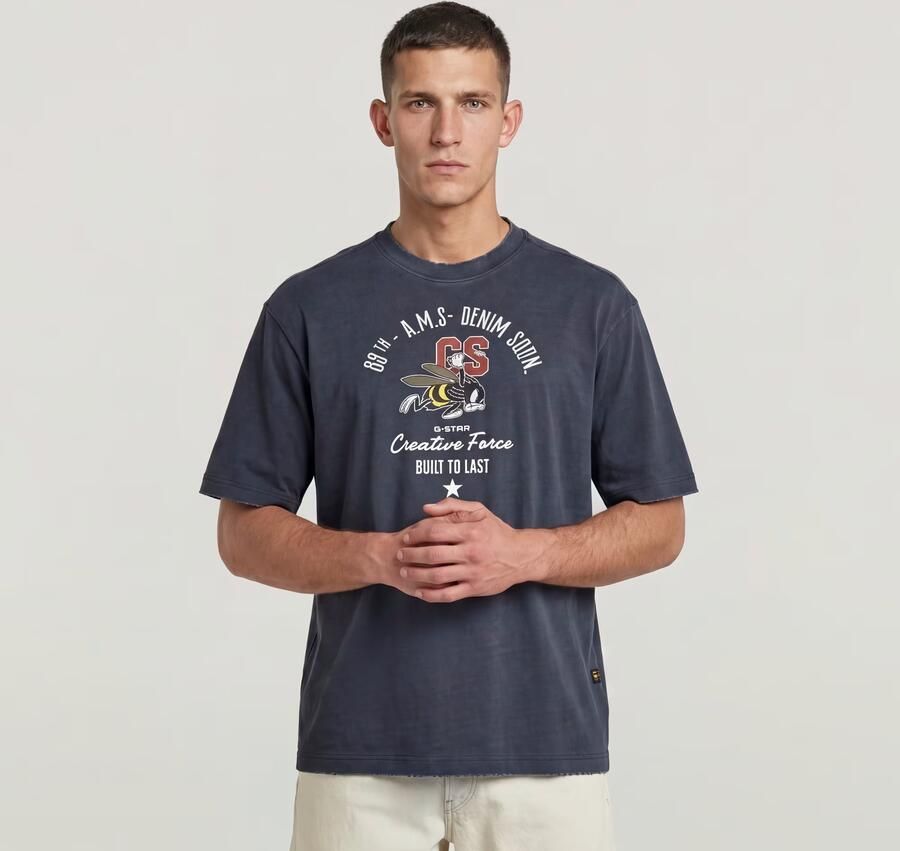 G-Star RAW Angry Bee Loose T-Shirt Donkerblauw Heren - Foto 3