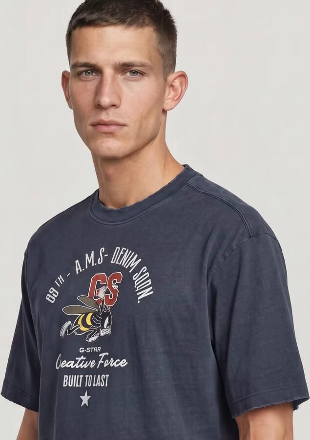 G-Star RAW Angry Bee Loose T-Shirt Donkerblauw Heren - Foto 4