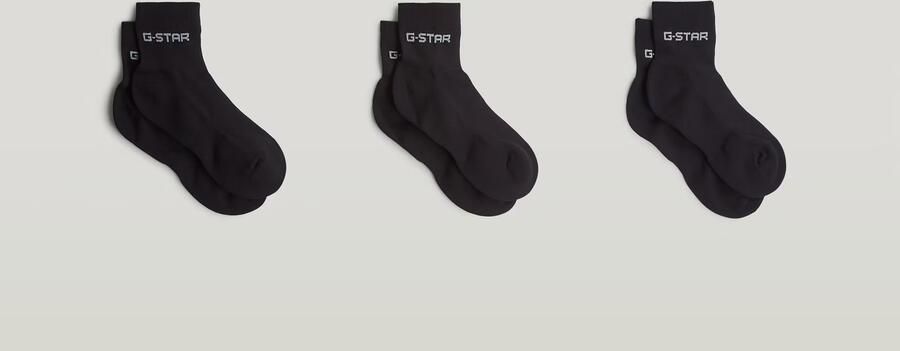 G-Star RAW Anklet Sokken 3 Paar Zwart Dames - Foto 4