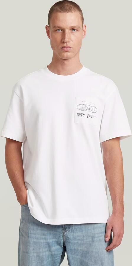 G-Star RAW Applique Graphic T-Shirt Wit Heren