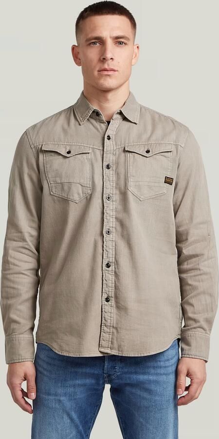 G-Star RAW Arc 3D Slim Overhemd Beige Heren
