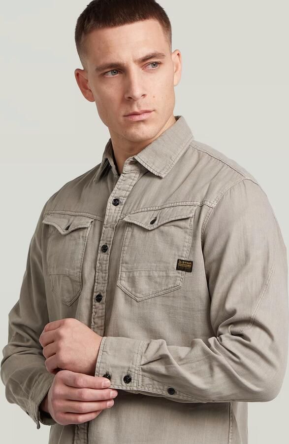 G-Star RAW Arc 3D Slim Overhemd Beige Heren - Foto 4
