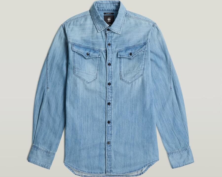 G-Star RAW Arc 3D Slim Overhemd Midden blauw Heren - Foto 5