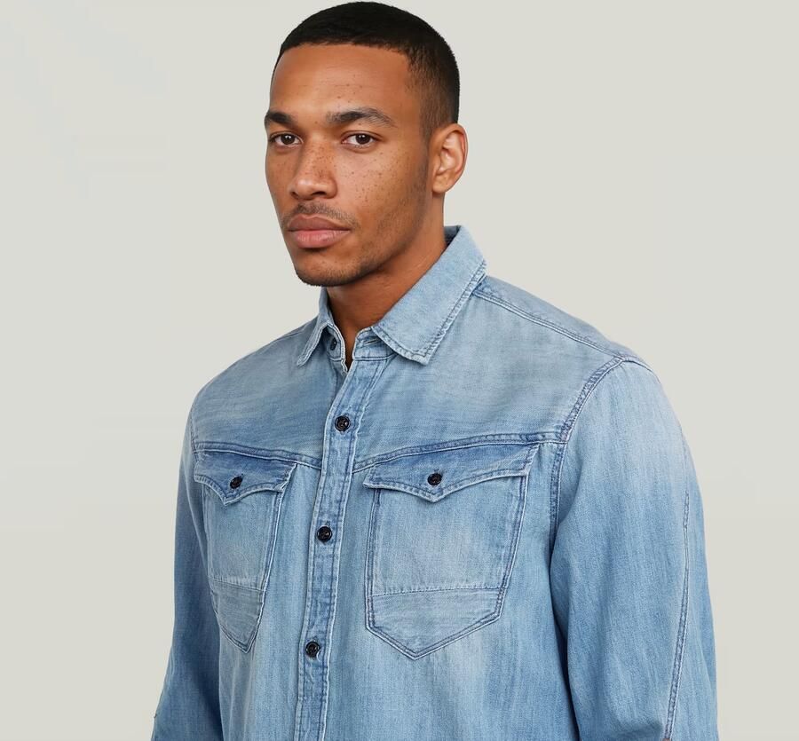 G-Star RAW Arc 3D Slim Overhemd Midden blauw Heren - Foto 4