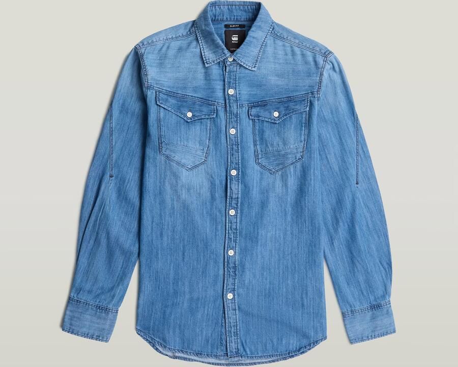 G-Star RAW Arc 3D Slim Overhemd Midden blauw Heren - Foto 3