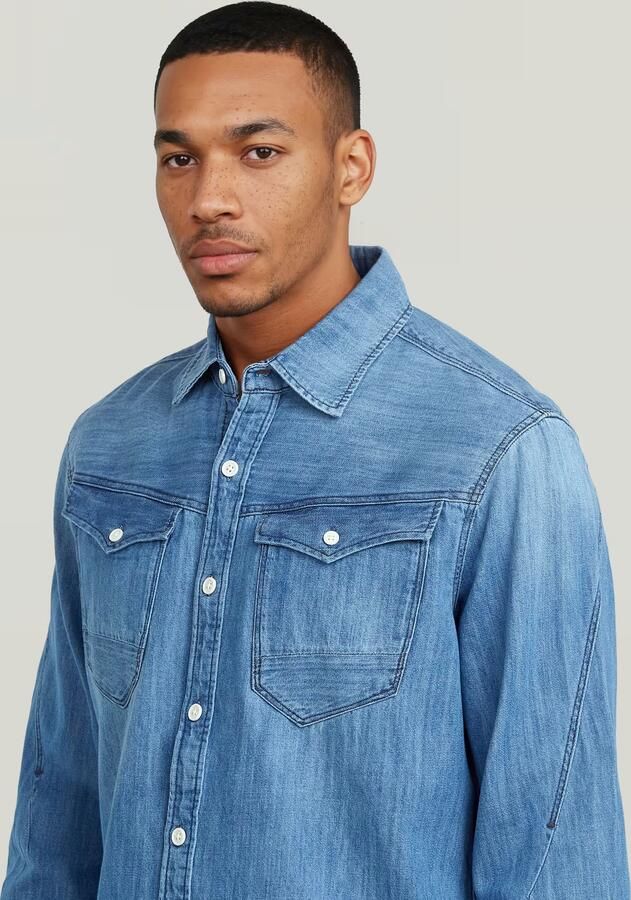 G-Star RAW Arc 3D Slim Overhemd Midden blauw Heren - Foto 4