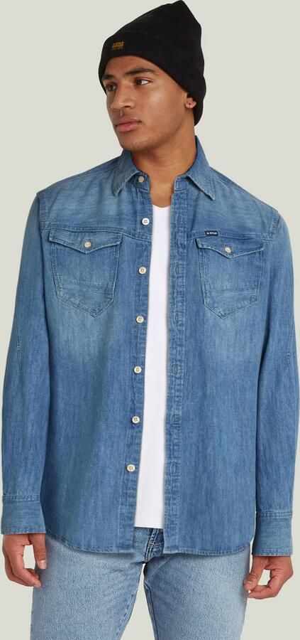 G-Star RAW Arc 3D Slim Shirt Midden blauw Heren - Foto 6