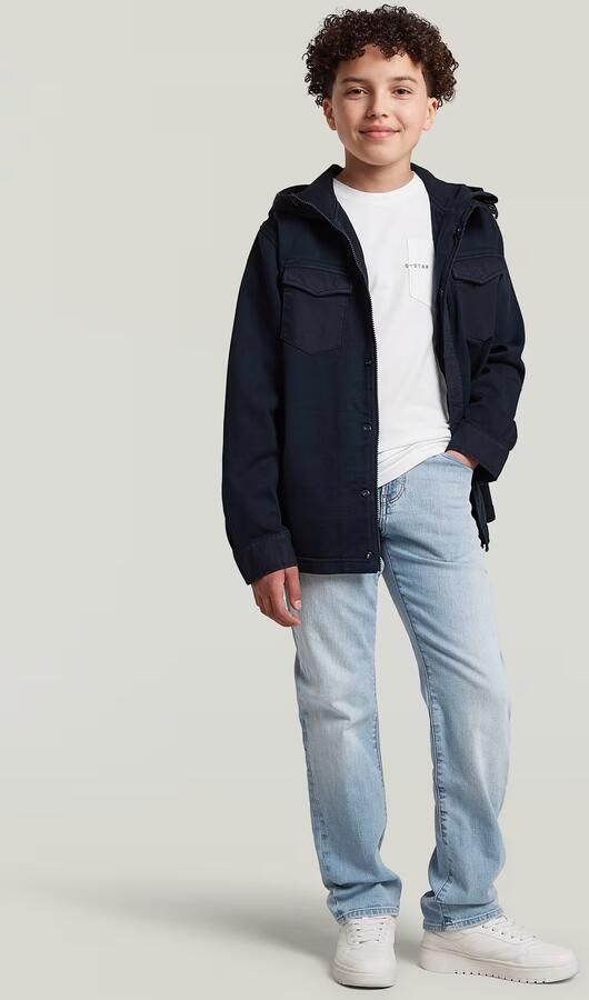 G-Star RAW Army Hooded Zip Overshirt voor jongens Donkerblauw jongens - Foto 4