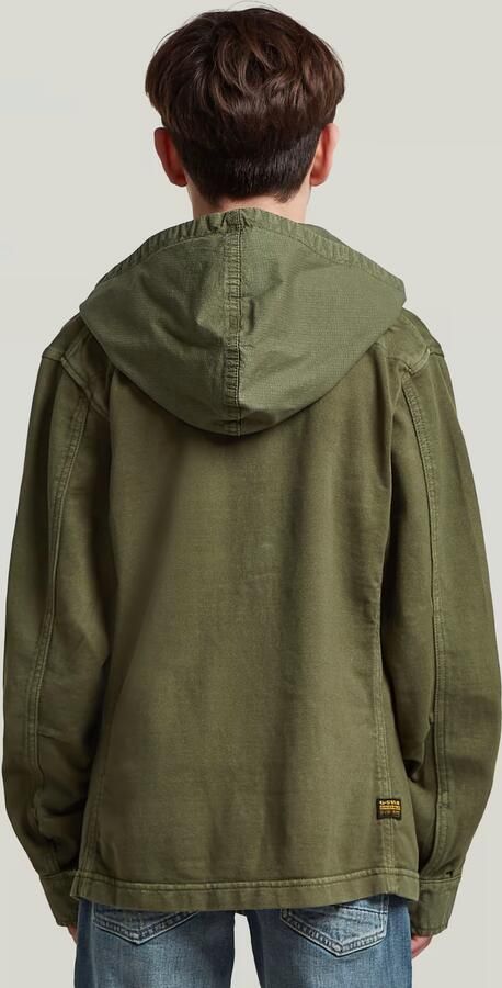 G-Star RAW Army Hooded Zip Overshirt voor jongens Groen jongens - Foto 4