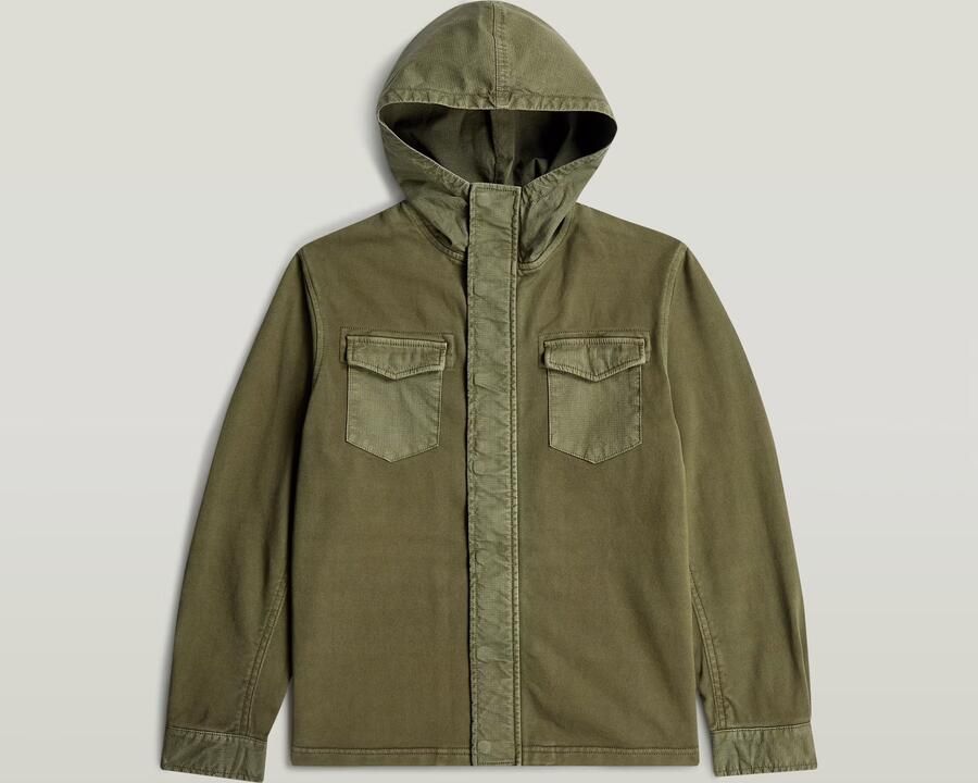 G-Star RAW Army Hooded Zip Overshirt voor jongens Groen jongens - Foto 3