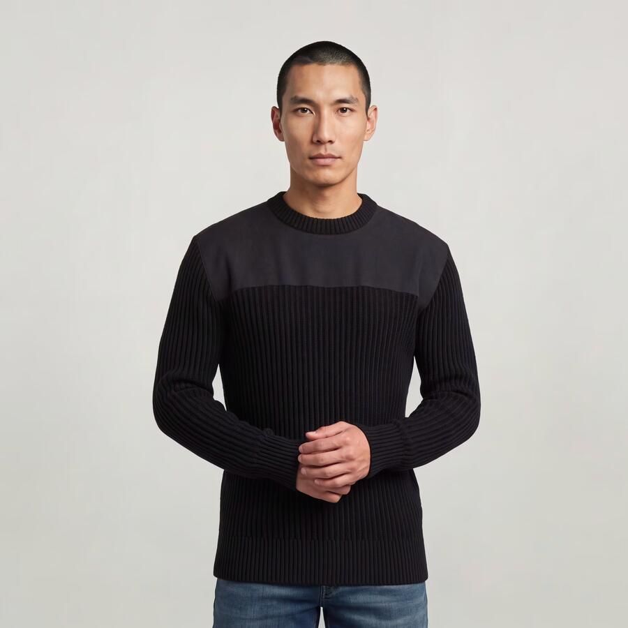 G-Star RAW Army Rib Gebreide Trui Zwart Heren - Foto 3