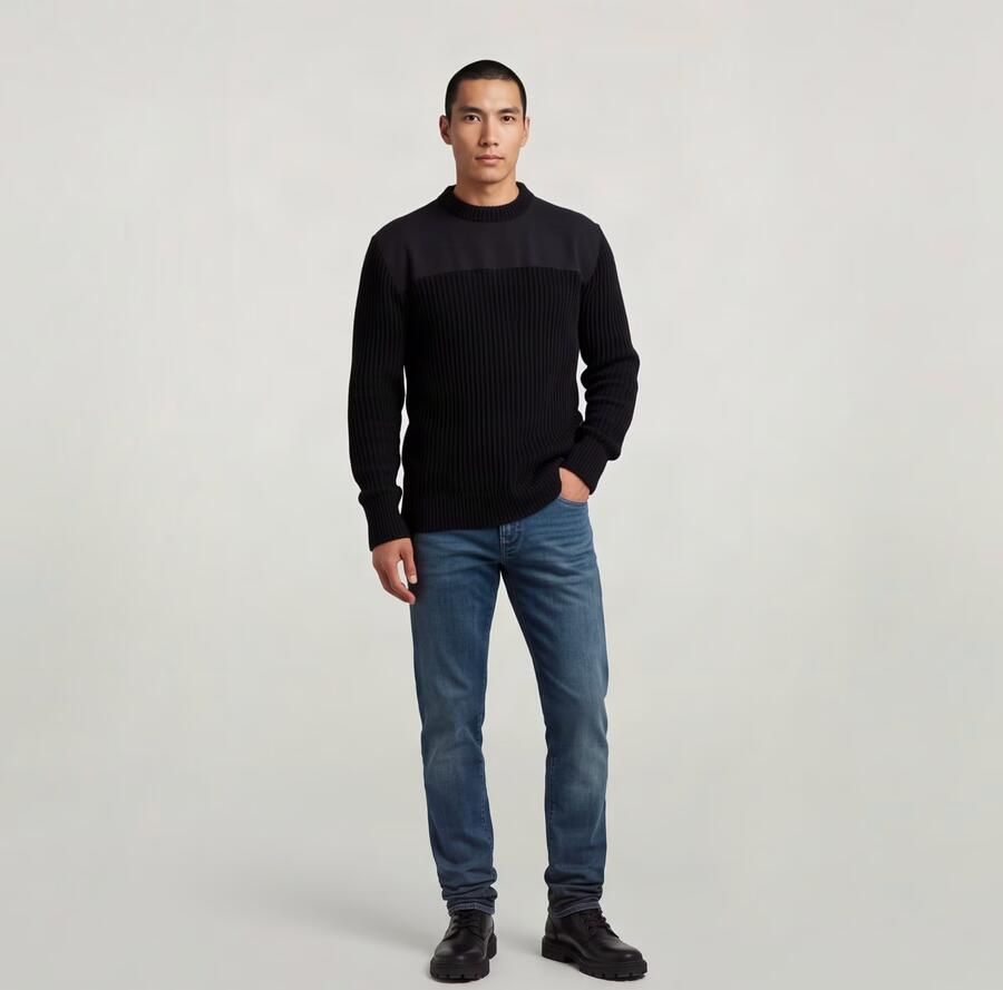 G-Star RAW Army Rib Gebreide Trui Zwart Heren - Foto 6