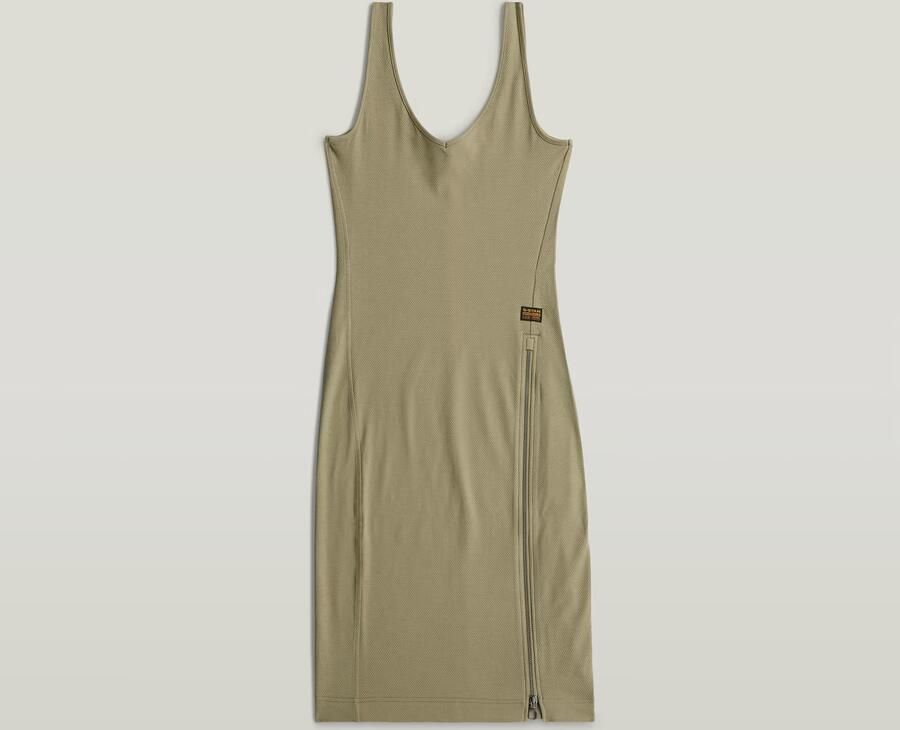 G-Star RAW Asymmetric Cut Seam Jurk Groen Dames - Foto 4
