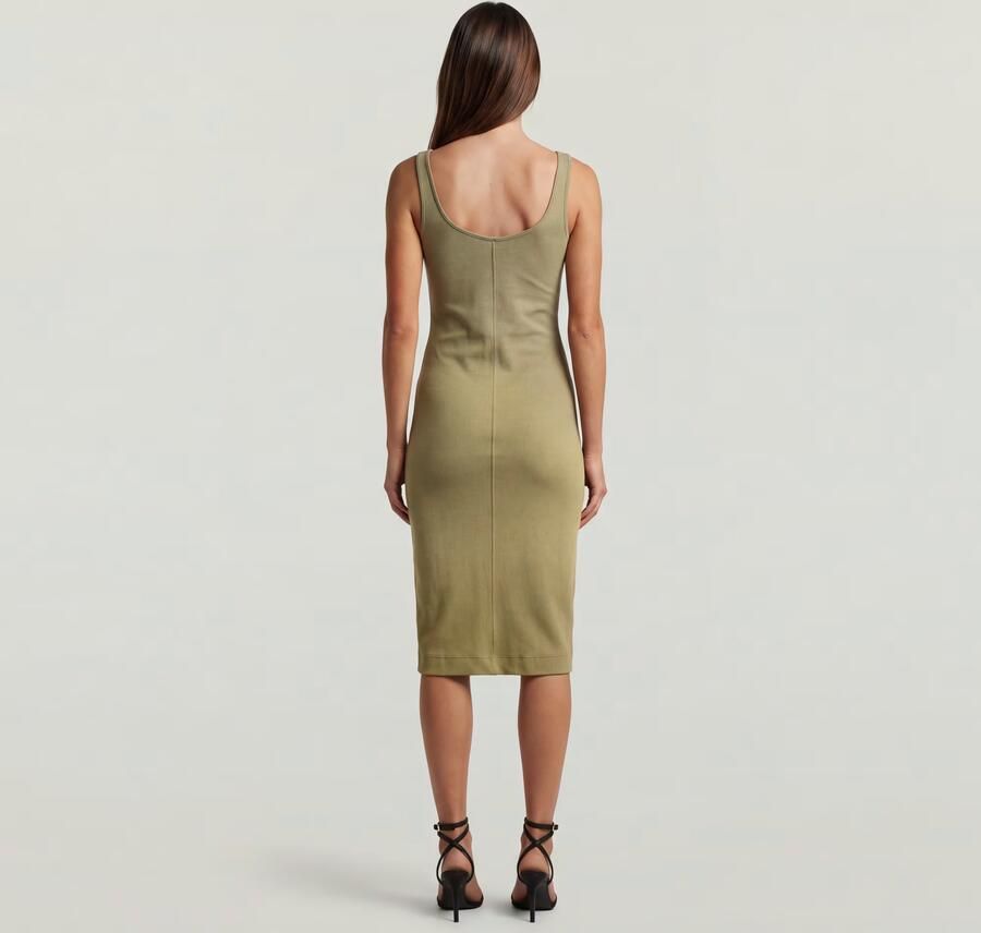 G-Star RAW Asymmetric Cut Seam Jurk Groen Dames - Foto 5