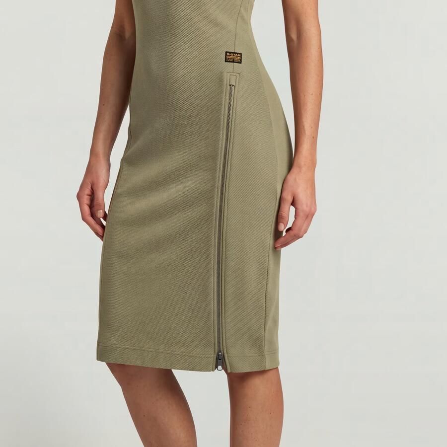 G-Star RAW Asymmetric Cut Seam Jurk Groen Dames - Foto 3