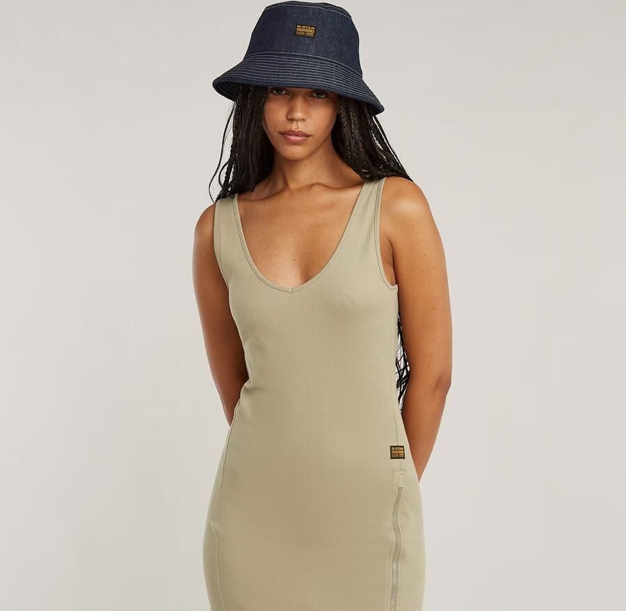 G-Star RAW Asymmetric Zip Jurk Beige Dames - Foto 3