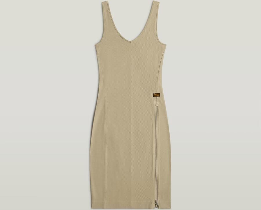 G-Star RAW Asymmetric Zip Jurk Beige Dames - Foto 6