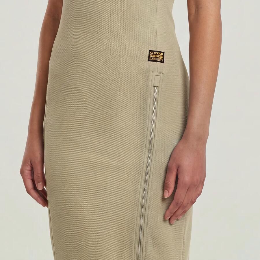 G-Star RAW Asymmetric Zip Jurk Beige Dames - Foto 3