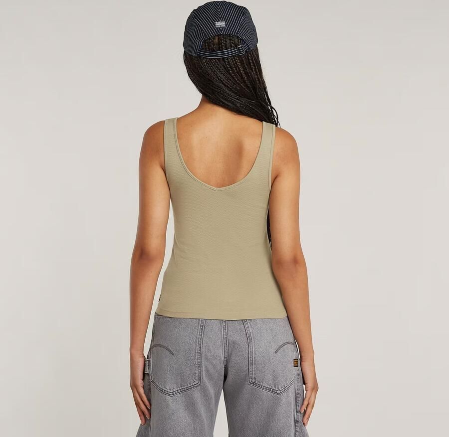 G-Star RAW Asymmetrical Zip Slim Tanktop Beige Dames - Foto 5