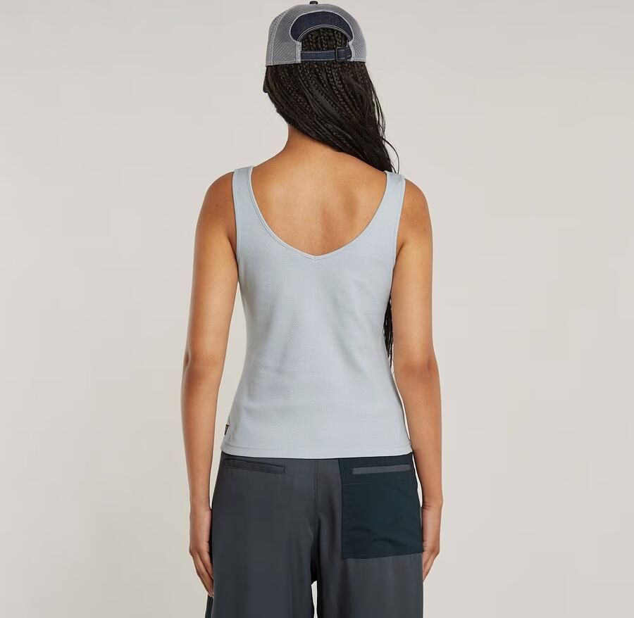G-Star RAW Asymmetrical Zip Slim Tanktop Lichtblauw Dames - Foto 4