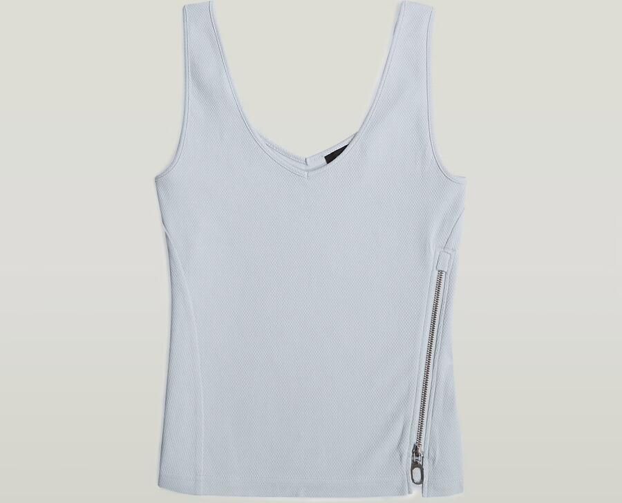 G-Star RAW Asymmetrical Zip Slim Tanktop Lichtblauw Dames - Foto 6