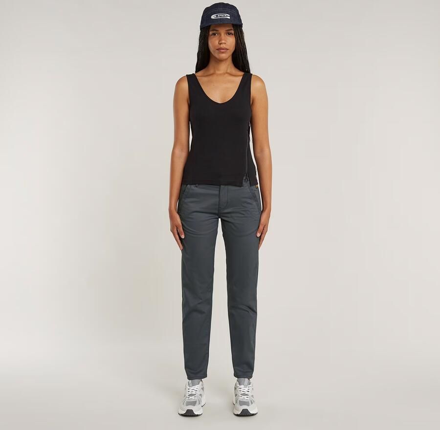 G-Star RAW Asymmetrical Zip Slim Tanktop Zwart Dames - Foto 2