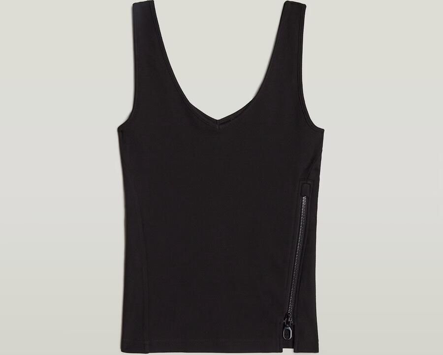 G-Star RAW Asymmetrical Zip Slim Tanktop Zwart Dames - Foto 5