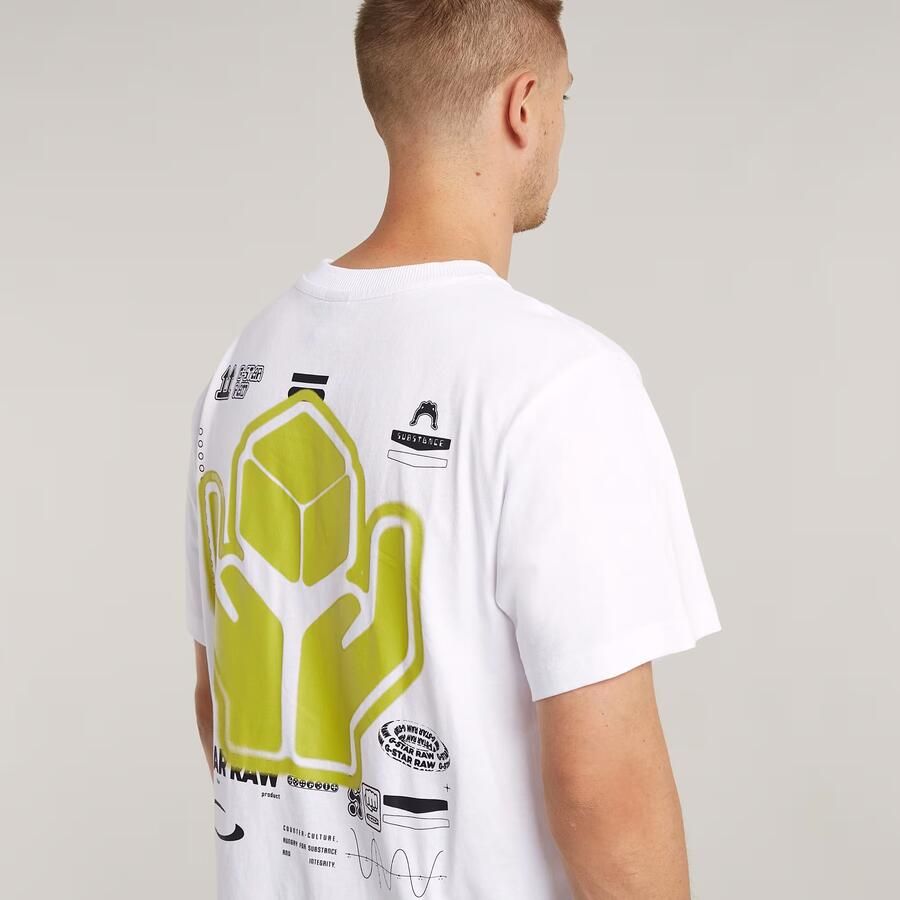 G-Star RAW Back Graphic Loose T-Shirt Wit Heren - Foto 3