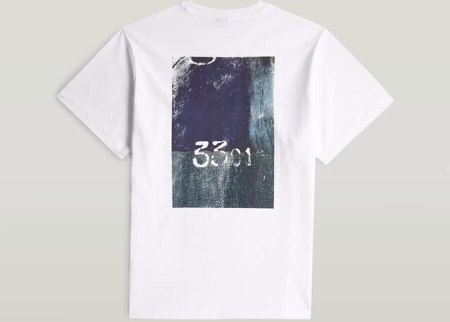 G-Star Raw T-shirt Korte Mouw D26839 C784 BACK PHOTO-H750 WHITE DENIM - Foto 3