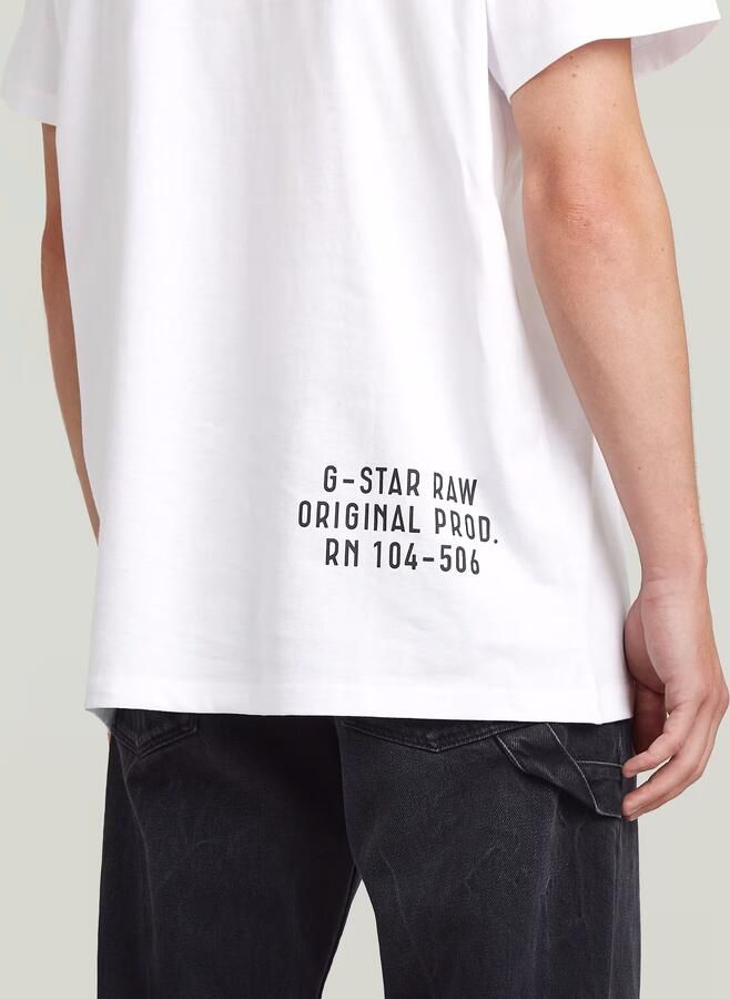 G-Star RAW Back Printed T-Shirt Wit Heren - Foto 3