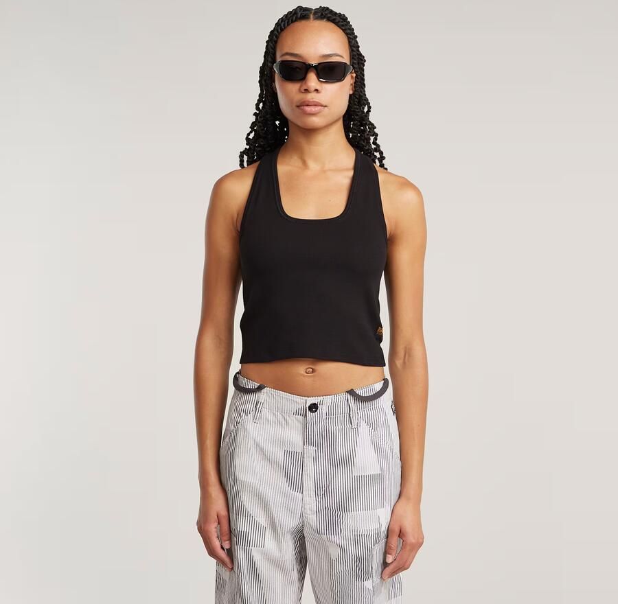 G-Star RAW Back Snap Slim Cropped T-shirt Zwart Dames - Foto 7