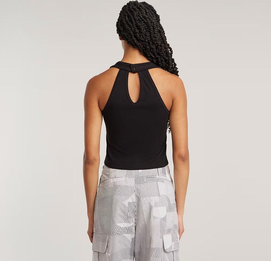 G-Star RAW Back Snap Slim Cropped T-shirt Zwart Dames - Foto 4