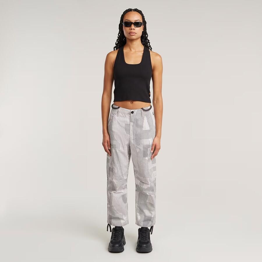 G-Star RAW Back Snap Slim Cropped T-shirt Zwart Dames