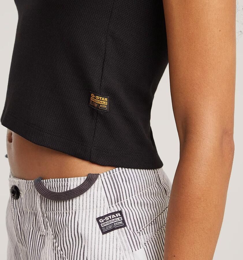 G-Star RAW Back Snap Slim Cropped T-shirt Zwart Dames - Foto 5