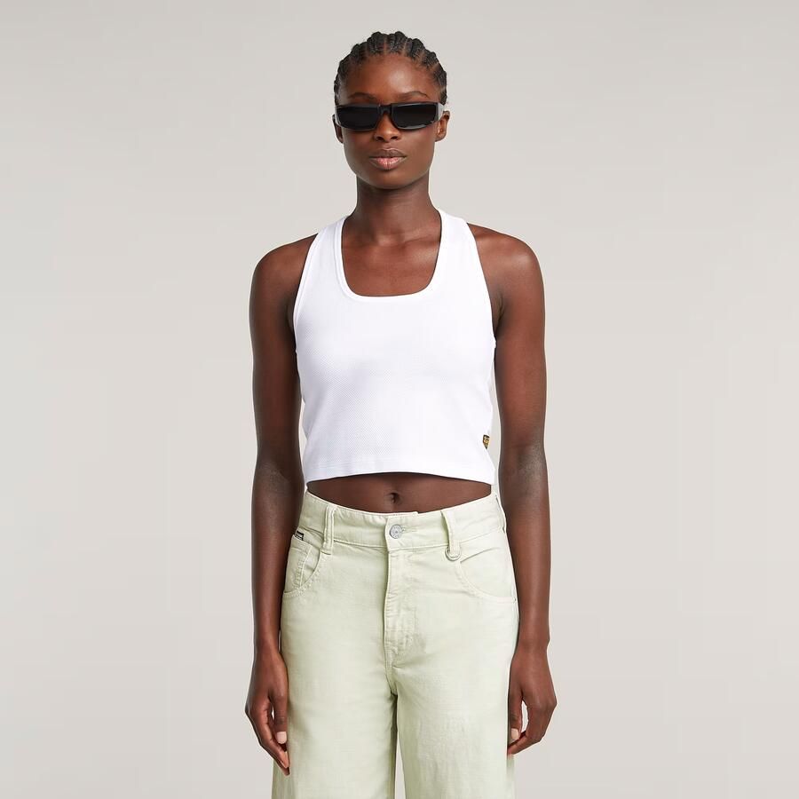 G-Star RAW Back Snap Slim Cropped Top Wit Dames - Foto 7