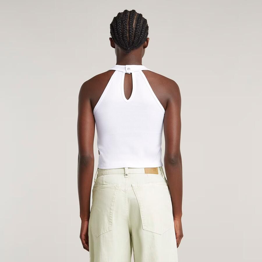 G-Star RAW Back Snap Slim Cropped Top Wit Dames
