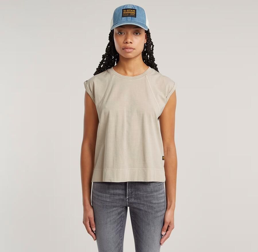 G-Star Raw T-shirt D26421-C261 BACK ZIP OVERDYED TOP-D4848 DK BRICK - Foto 7