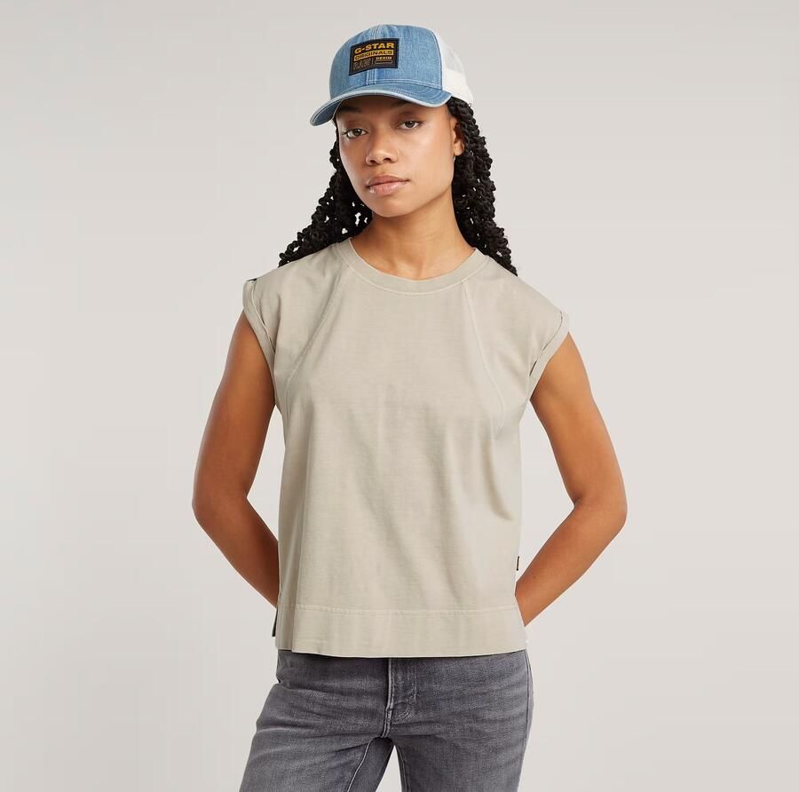 G-Star Raw T-shirt D26421-C261 BACK ZIP OVERDYED TOP-D4848 DK BRICK - Foto 2