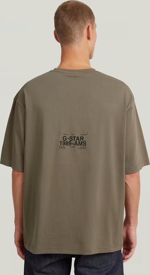 G-Star RAW Badge Boxy T-shirt Bruin Heren
