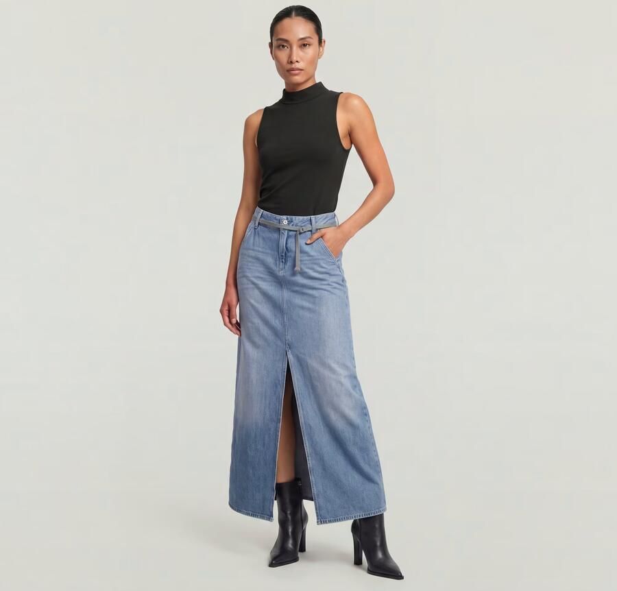 G-Star RAW Baggy Maxirok Lichtblauw Dames - Foto 4
