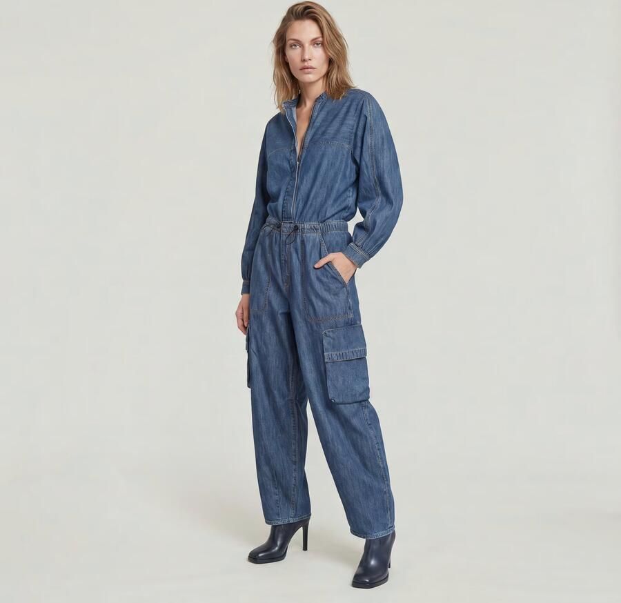 G-Star RAW Balloon Jumpsuit Midden blauw Dames - Foto 5