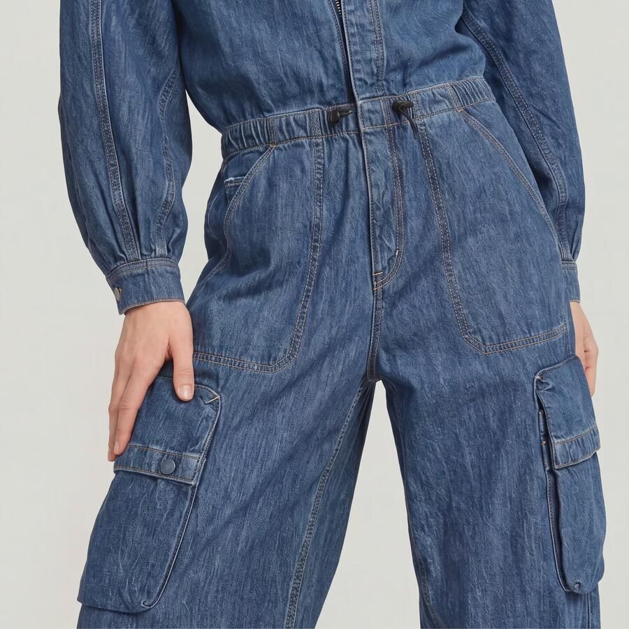 G-Star RAW Balloon Jumpsuit Midden blauw Dames - Foto 3