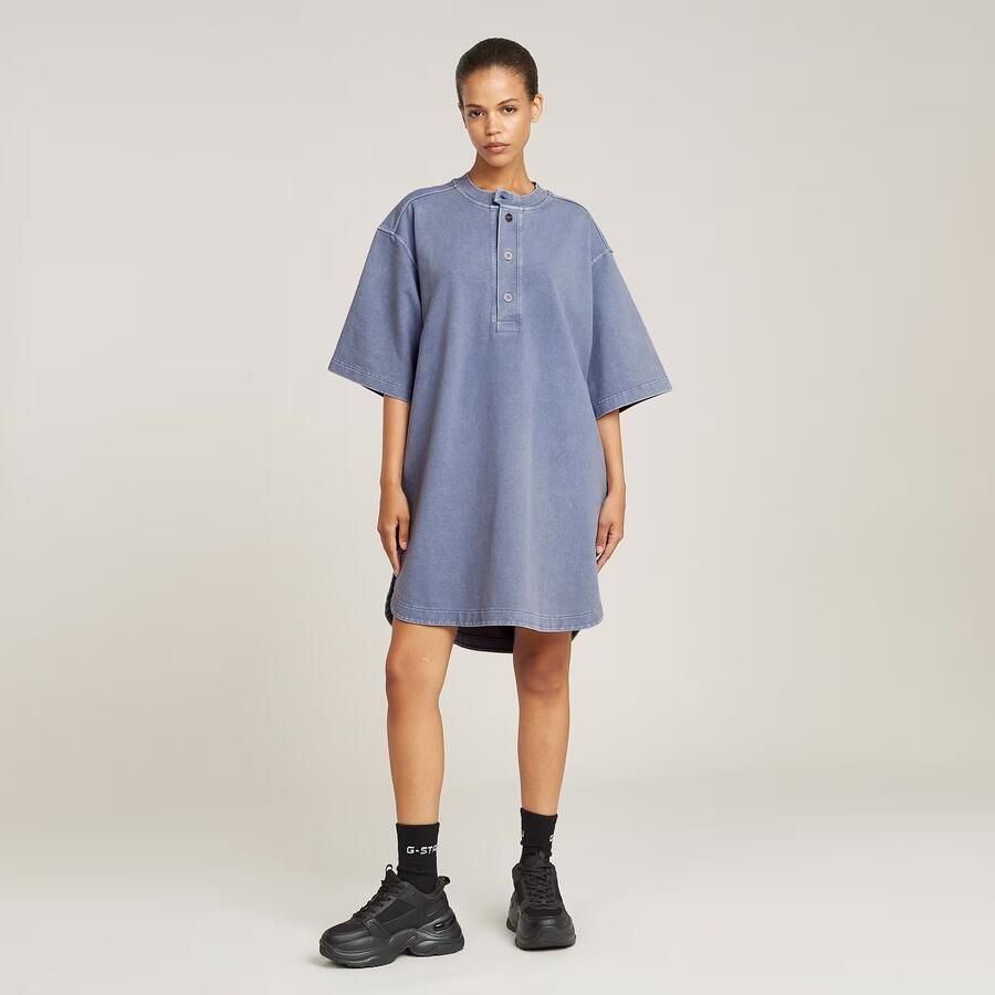G-Star RAW Balloon Loose Sweater Jurk Lichtblauw Dames