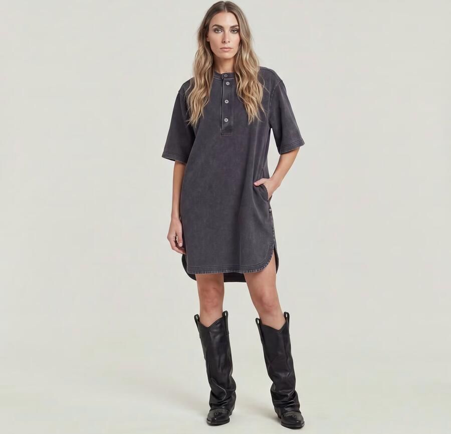 G-Star RAW Balloon Loose Sweater Jurk Zwart Dames - Foto 3