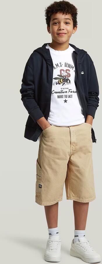 G-Star RAW Bam Utility Jorts voor jongens Beige jongens - Foto 4