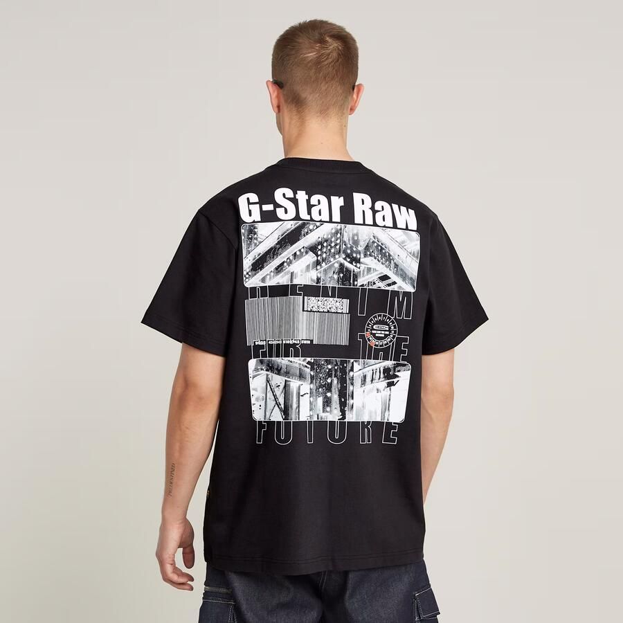 G-Star RAW Barcode Back Graphic Loose T-Shirt Zwart Heren