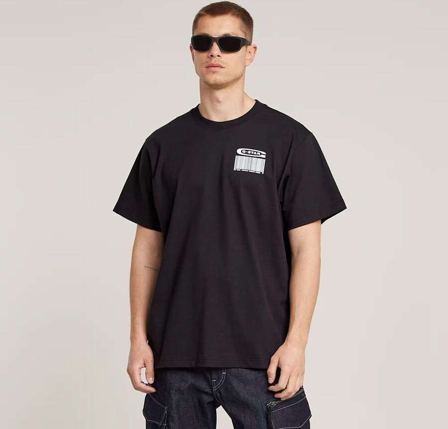 G-Star RAW Barcode Back Graphic Loose T-Shirt Zwart Heren - Foto 6