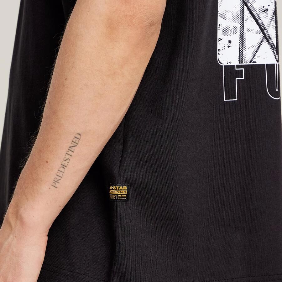 G-Star RAW Barcode Back Graphic Loose T-Shirt Zwart Heren - Foto 3