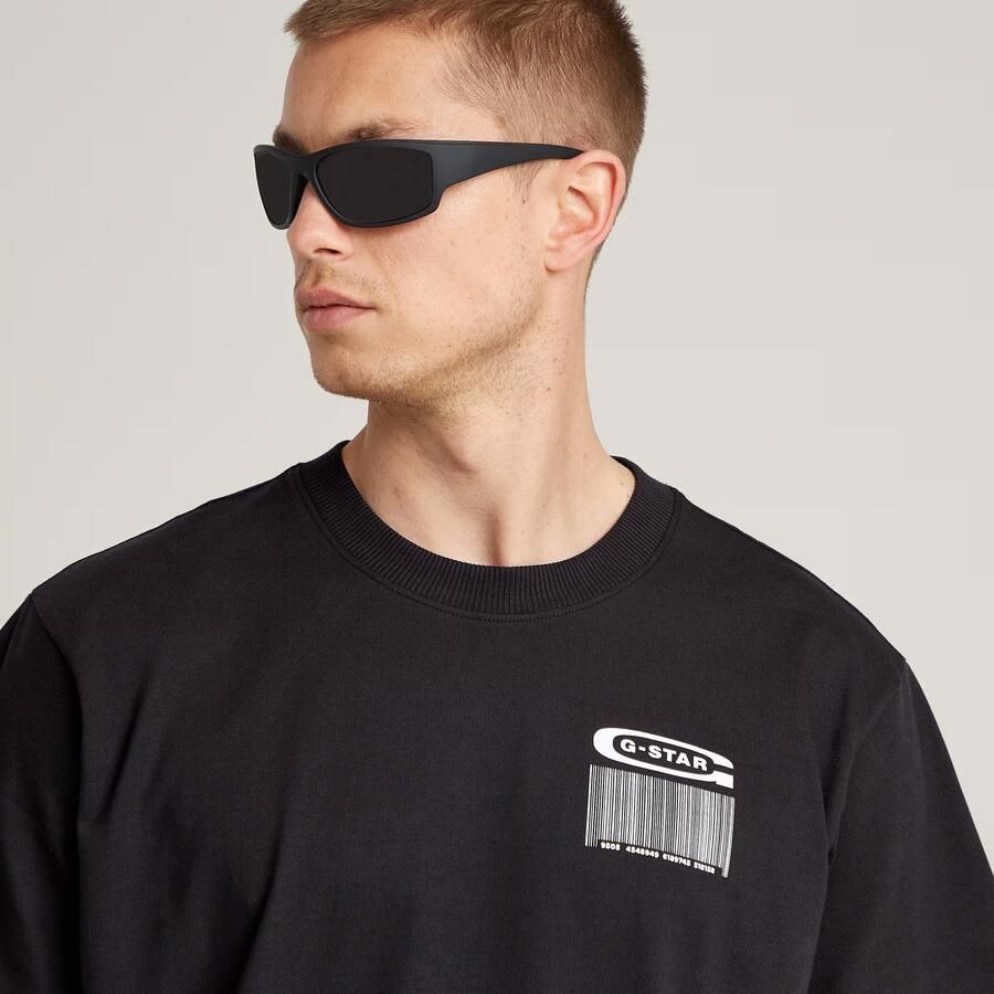 G-Star RAW Barcode Back Graphic Loose T-Shirt Zwart Heren - Foto 4
