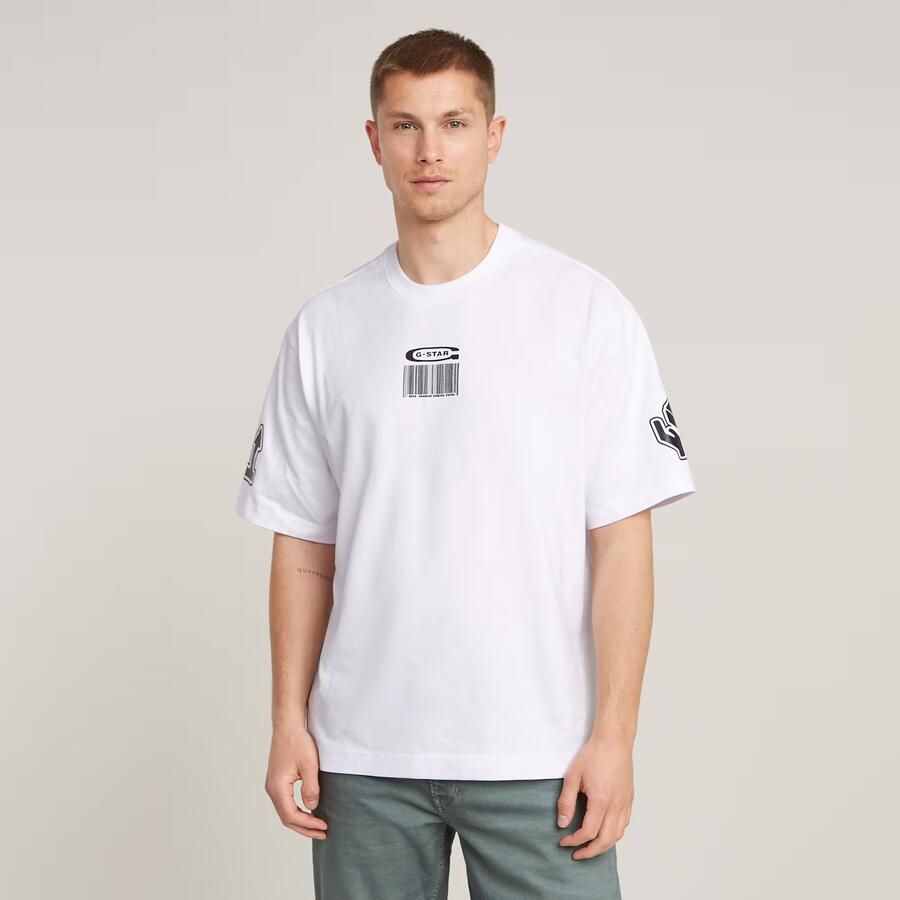 G-Star RAW Barcode Boxy T-Shirt Wit Heren - Foto 7
